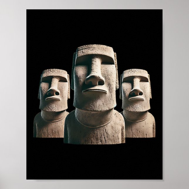 Moai Statue, Moai Monoliths, Easter Island Moai  Poster (Front)