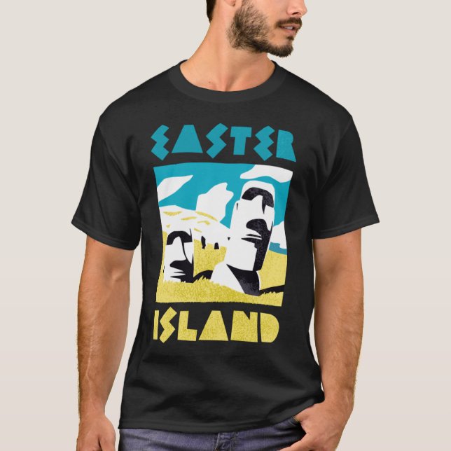 Moai Statues From Easter Island Chile Travel Souve T-Shirt (Front)