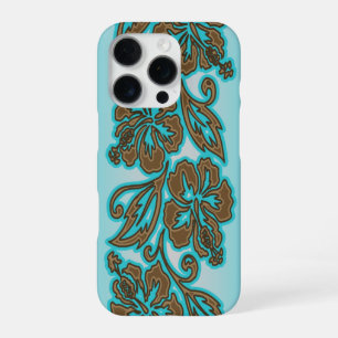 Moana Hibiscus Hawaiian Floral Blend Aqua iPhone 16 Pro Case
