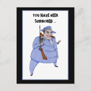 Mob Boss Murder Mystery Invitation Postcard