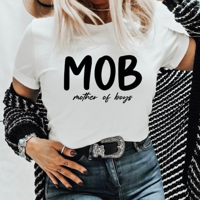 MOB Mother of Boys Minimal Mother's Day T-Shirt (Creator Uploaded)