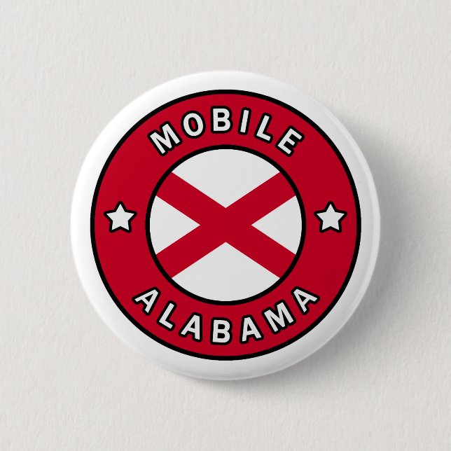 Mobile Alabama 6 Cm Round Badge (Front)