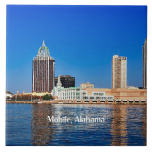 Mobile, Alabama cityscape Tile