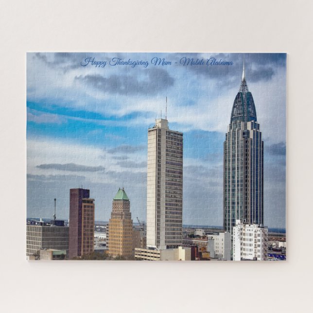 Mobile Alabama Happy Thanksgiving Mum Jigsaw Puzzle (Horizontal)