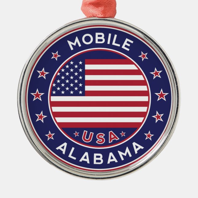 Mobile, Alabama Metal Tree Decoration (Front)