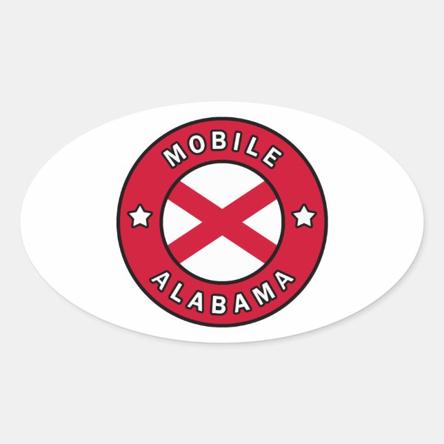 Mobile Alabama Oval Sticker (Front)