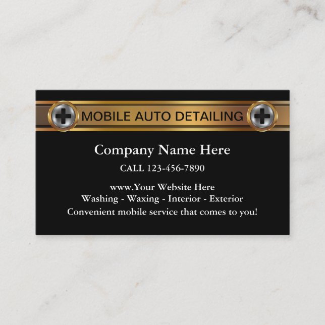 Mobile Auto Detailing Business Cards (Front)
