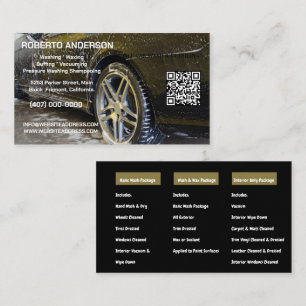 Mobile Auto Detailing Car Wash QR Business Card