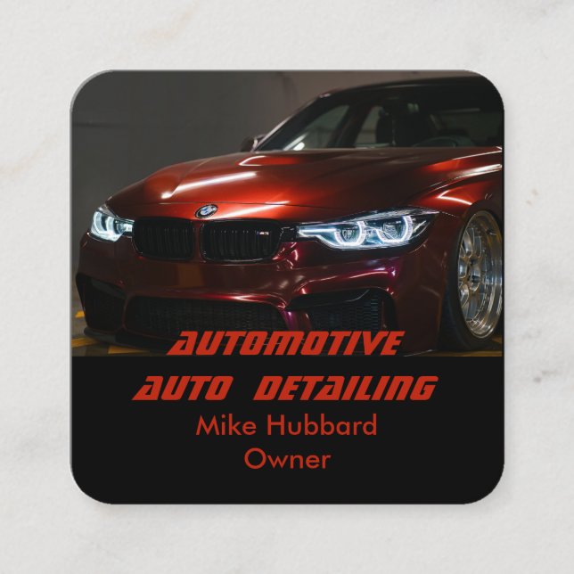 Mobile Auto Detailing Service Business Card (Front)