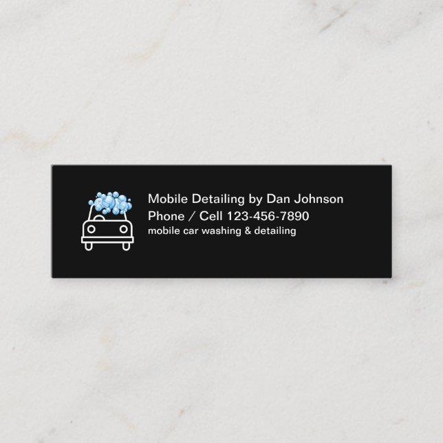 Mobile Auto Detailing Services Mini Business Card (Front)