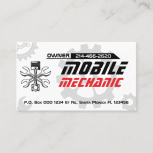 Mobile Auto Mechanic Car Repair Editable Business Card