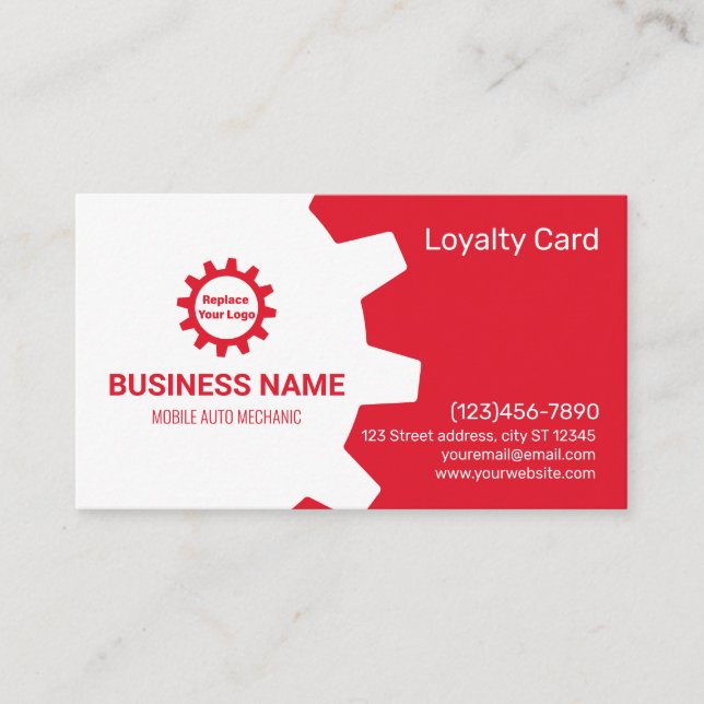 Mobile Auto Mechanic Loyalty Card (Front)