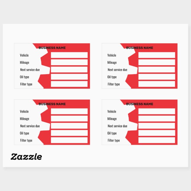 Mobile Auto Mechanic Oil Change Reminder Rectangular Sticker (Sheet)