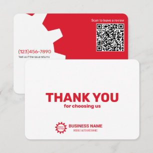 Mobile Auto Mechanic Thank You Card