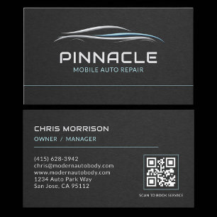 Mobile Auto Repair QR Code Professional Business Card