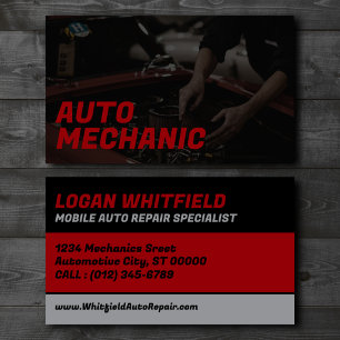 Mobile Auto Repair Specialist Custom Business Card