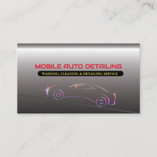 Mobile Auto Washing, Cleaning & Detailing Silver Business Card