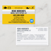 Mobile Automobile Car Repair Mechanic 2 Sided Busi