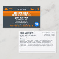 Mobile Automobile Car Repair Mechanic 2 Sided Busi
