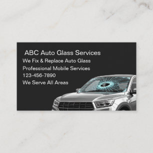 Mobile Automotive Car Glass Services Business Card