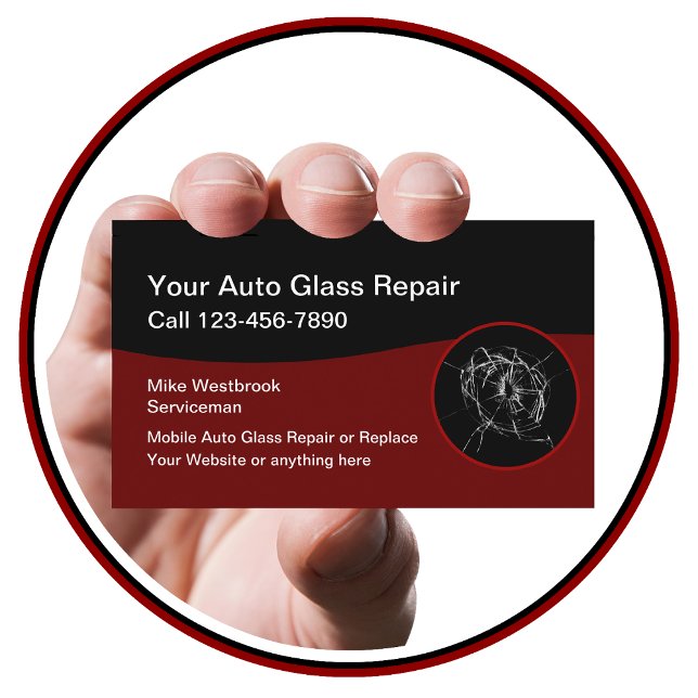 Mobile Automotive Glass Repair Services Business Card (Creator Uploaded)