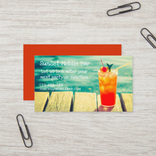 Mobile bar or bartender business business card