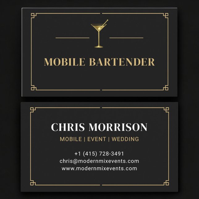 Mobile Bartender Professional Business Card (Creator Uploaded)