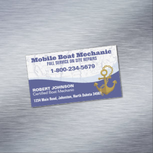 Mobile Boat Mechanic Magnetic Business Card