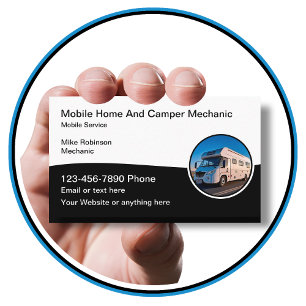 Mobile Camper RV Repair Mechanic Business Card