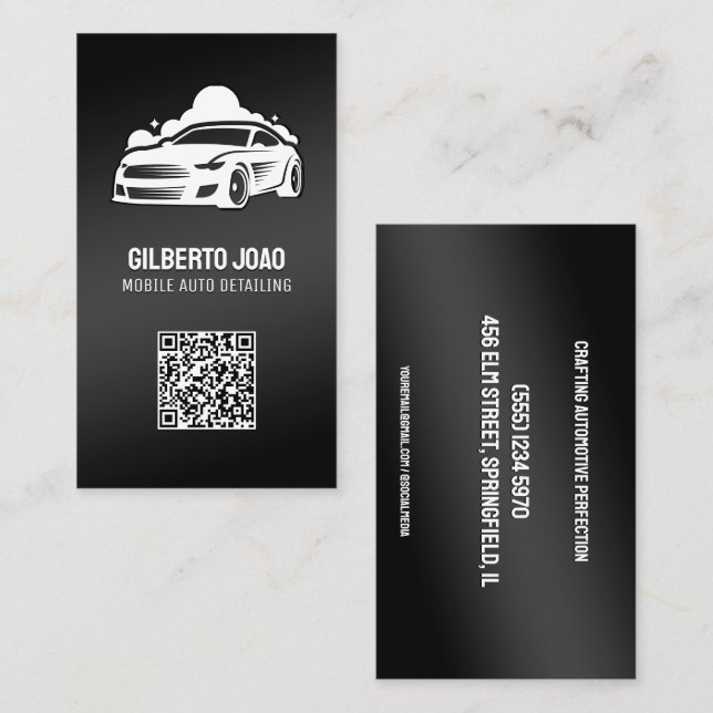 Mobile Car Detailer Custom QR Business Card (Front/Back)