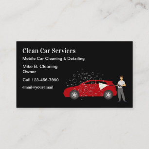 Mobile Car Detailing And Cleaning Business Card