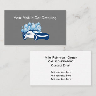 Mobile Car Detailing Simple Business Cards