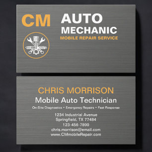 Mobile Car Repair & Auto Technician Service Business Card