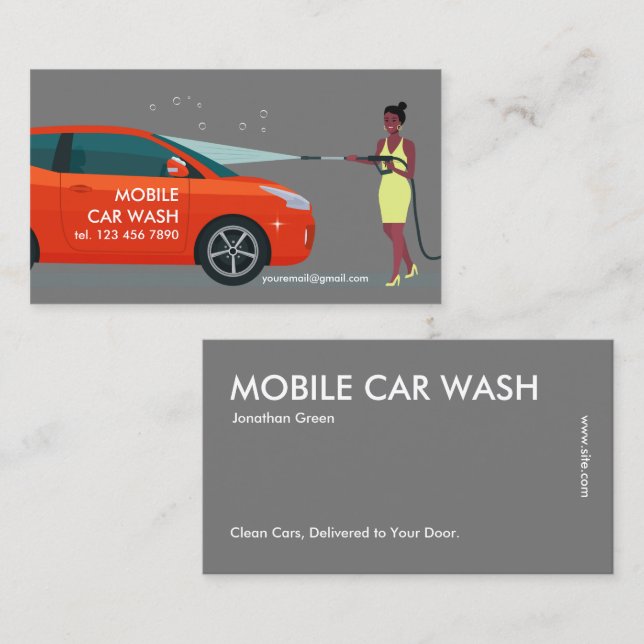 Mobile Car Wash Business Card (Front/Back)