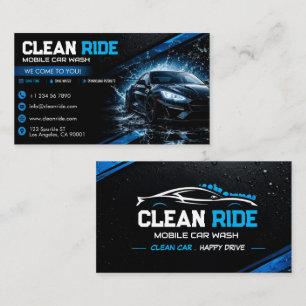 Mobile Car Wash Business Card Auto Detailing