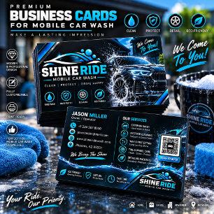 Mobile Car Wash Business Card Auto Detailing Pro