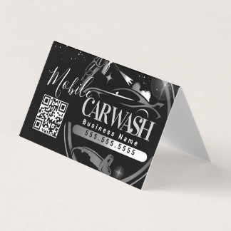 Mobile Car Wash Detail - Business Logo QR Code B Card