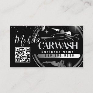 Mobile Car Wash Detail - Business Logo QR Code B Card