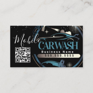 Mobile Car Wash Detail - Business Logo QR Code  Card