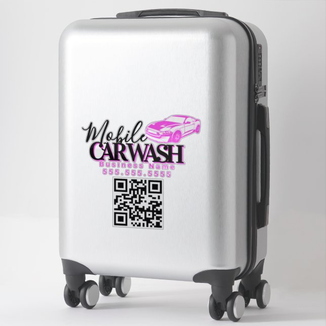 Mobile Car Wash Detail Business QR Code (Suitcase)