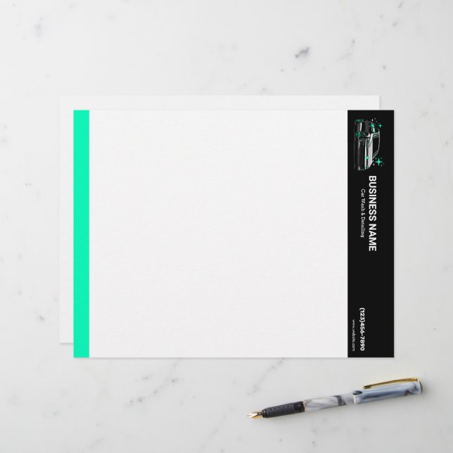 Mobile Car Wash & Detailing Custom Letterhead (Front/Back In Situ)