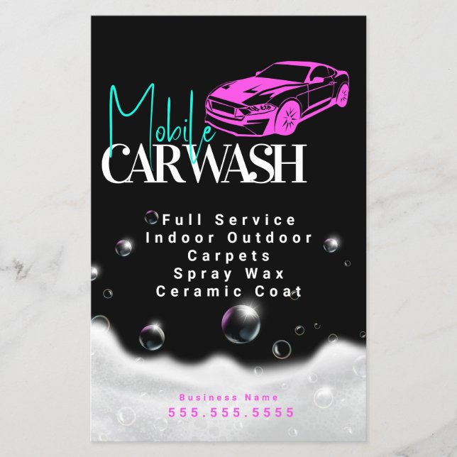 Mobile Car Wash Detailing Flyer (Front)