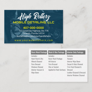 Mobile Car Wash Detailing Pressure Washing Busine Business Card