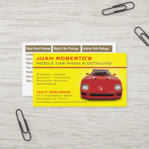 Mobile Car Wash Detailing Pressure Washing Busines Business Card