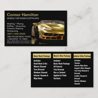 Mobile Car Wash Detailing Pressure Washing  Business Card