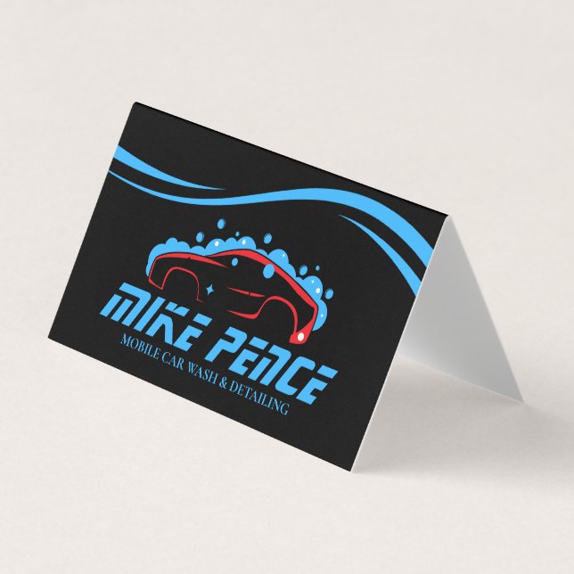 Mobile Car Wash Detailing Pressure Washing Business Card (Front)