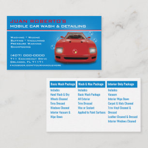 Mobile Car Wash Detailing Pressure Washing Business Card