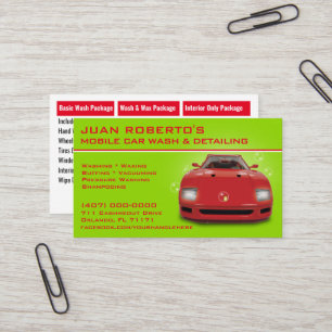 Mobile Car Wash Detailing Pressure Washing Business Card