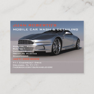 Mobile Car Wash Detailing Pressure Washing Business Card