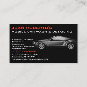 Mobile Car Wash Detailing Pressure Washing Business Card